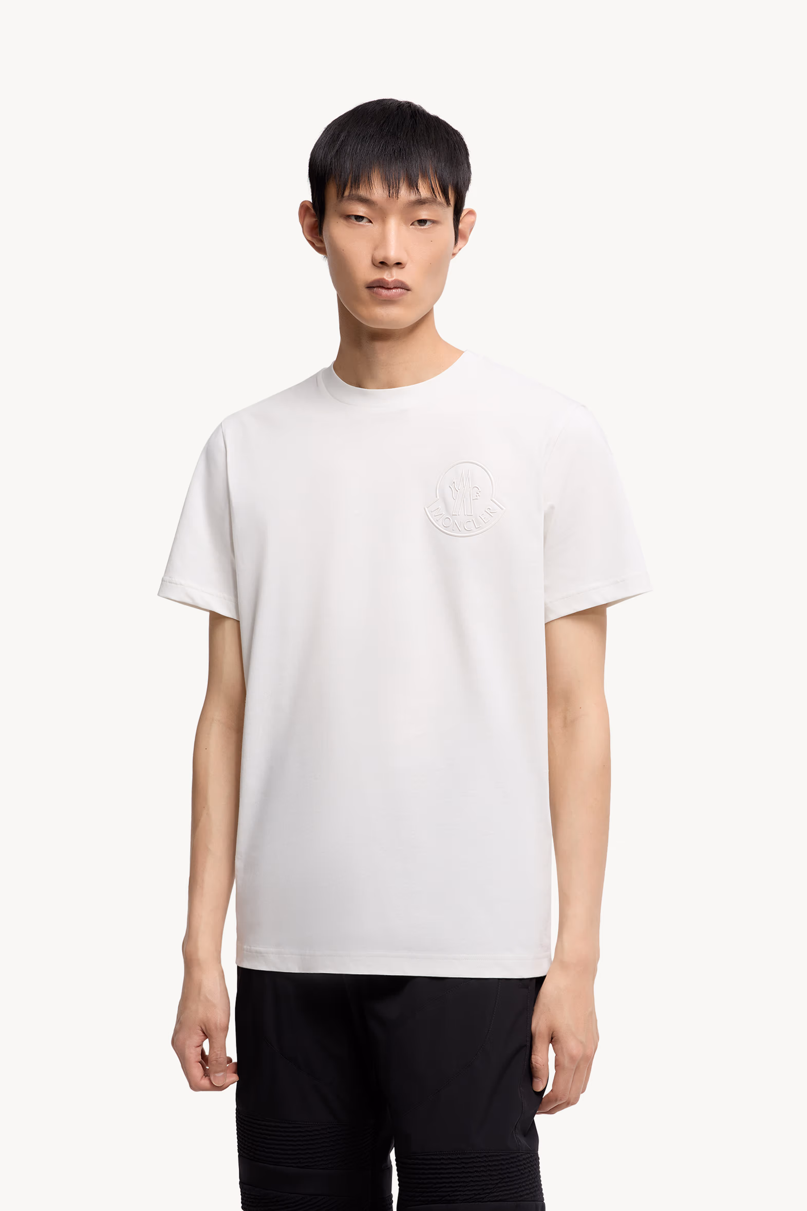 Three-Dimensional Logo Cotton T-Shirt Men White Moncler 3